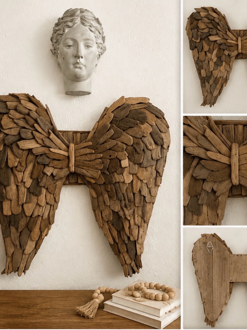 Rustic Brown Driftwood Angel Wings Wall Decor